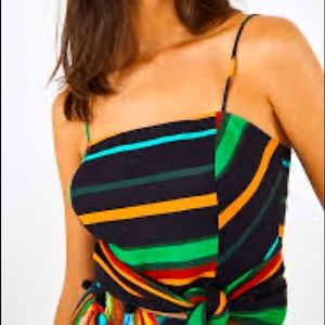 Farm Rio Black Stripe Crop Top